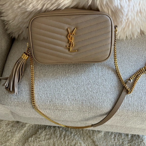 SAINT LAURENT YSL MINIBAG CAMERA BAG GRAIN DE POUDRE ROYAL - Picture 1 of 8